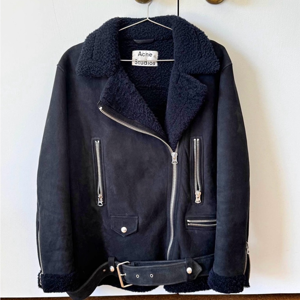 Acne Studios Black Shearling Coat